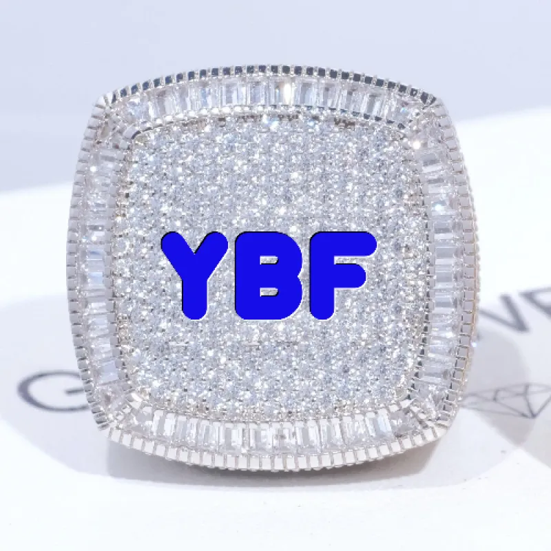 CUSTOM LETTER 3D ICED RING sold by The GUU Shop