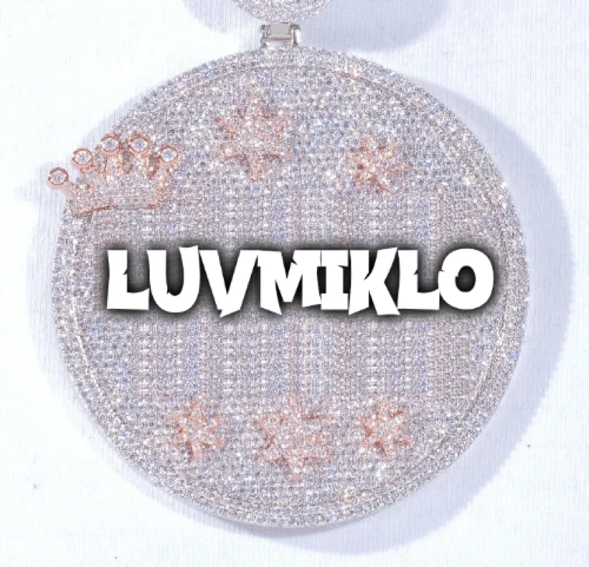 CUSTOM LETTER NECKLACE 3D BIG CROWN DISC made by The GUU Shop