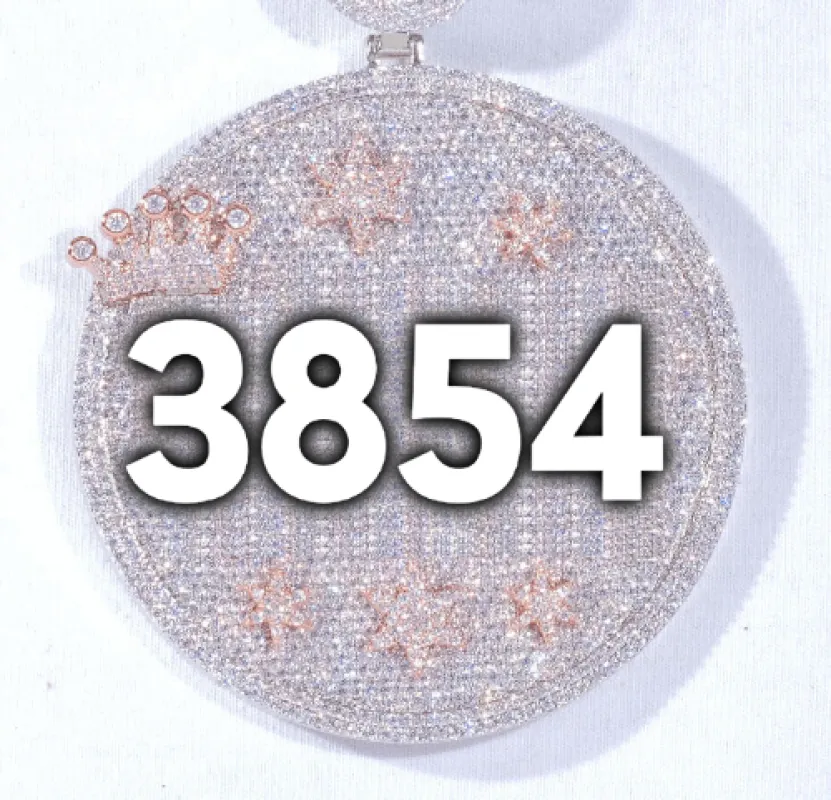 CUSTOM LETTER NECKLACE 3D BIG CROWN DISC made by The GUU Shop