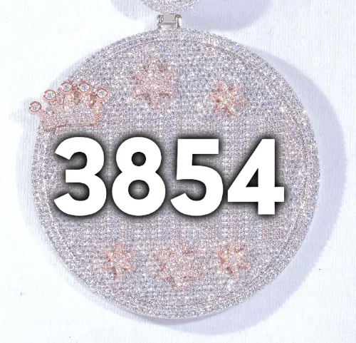 CUSTOM LETTER NECKLACE 3D BIG CROWN DISC sold by The GUU Shop