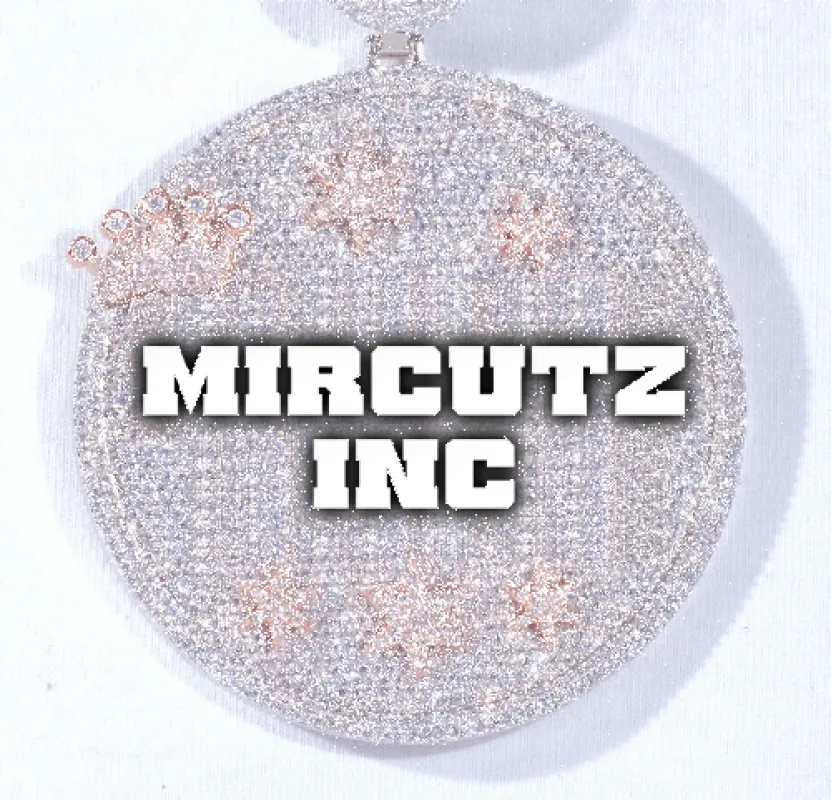 CUSTOM LETTER NECKLACE 3D BIG CROWN DISC made by The GUU Shop