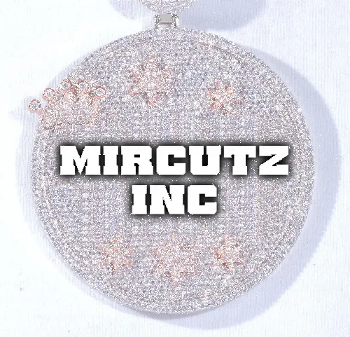 CUSTOM LETTER NECKLACE 3D BIG CROWN DISC sold by The GUU Shop