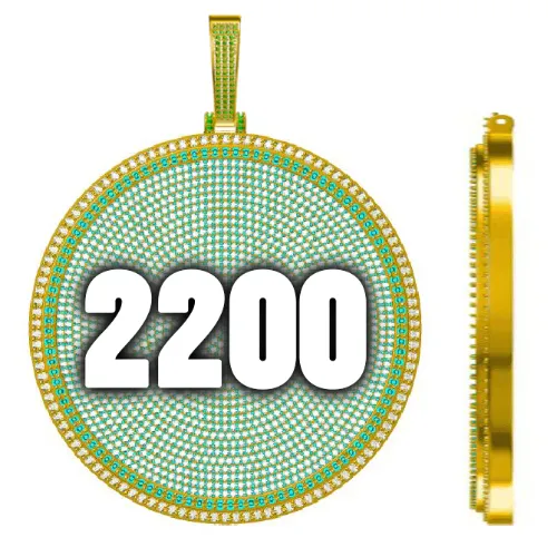 CUSTOM LETTER NECKLACE 3D BIG DISC sold by The GUU Shop