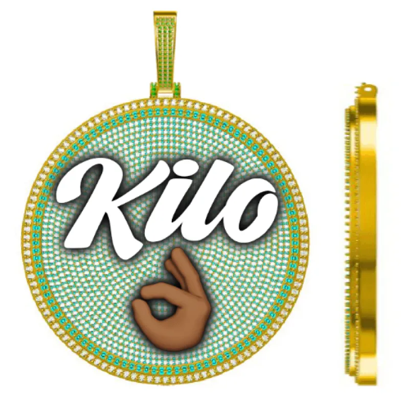 CUSTOM LETTER NECKLACE 3D BIG DISC made by The GUU Shop