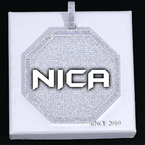 CUSTOM LETTER NECKLACE 3D BIG OCTAGON sold by The GUU Shop