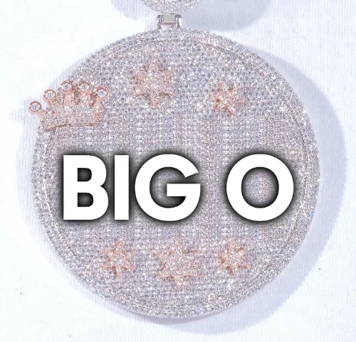 CUSTOM LETTER NECKLACE 3D BIG CROWN DISC sold by The GUU Shop