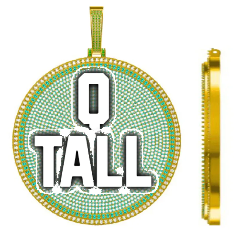 CUSTOM LETTER NECKLACE 3D BIG DISC sold by The GUU Shop