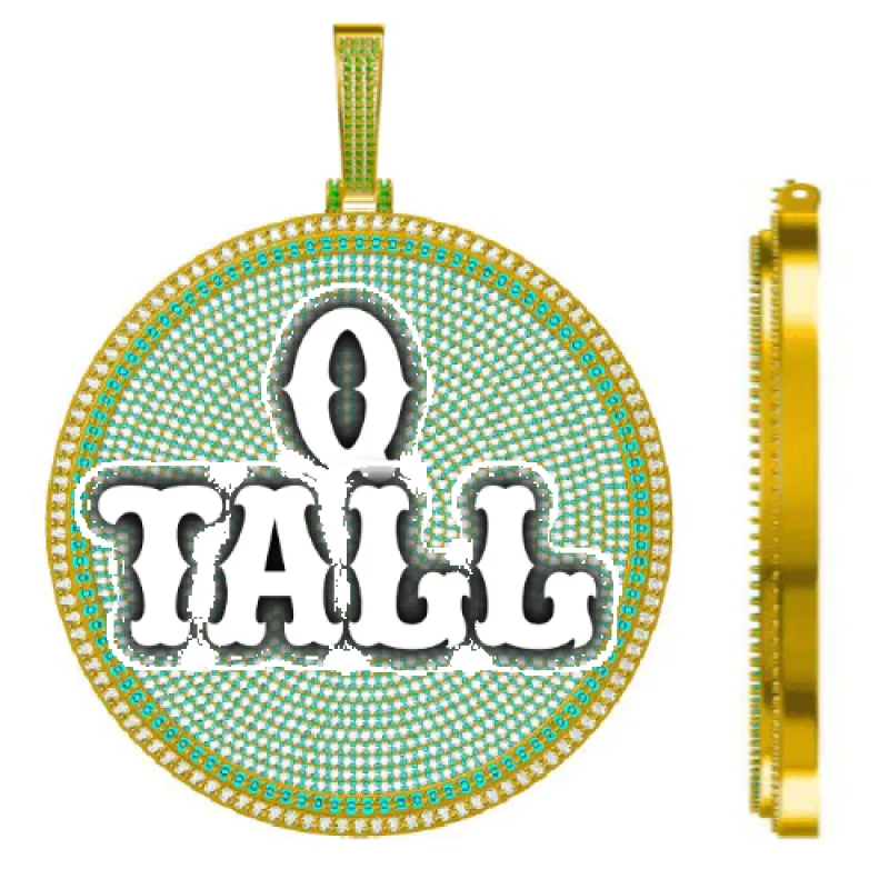 CUSTOM LETTER NECKLACE 3D BIG DISC made by The GUU Shop