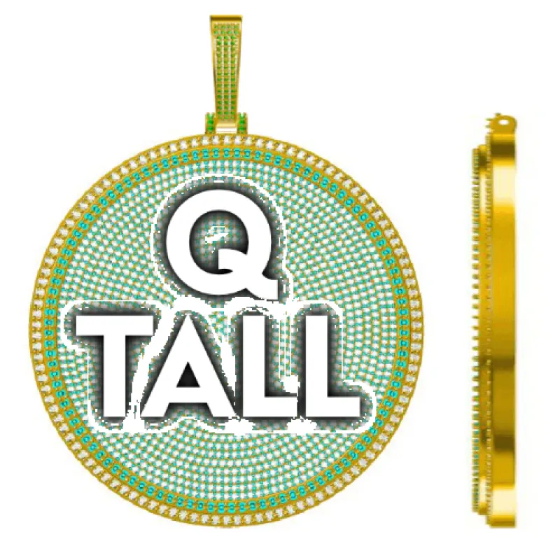 CUSTOM LETTER NECKLACE 3D BIG DISC made by The GUU Shop