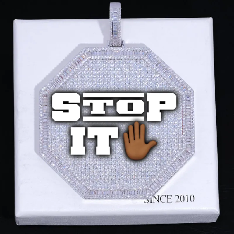 CUSTOM LETTER NECKLACE 3D BIG OCTAGON made by The GUU Shop