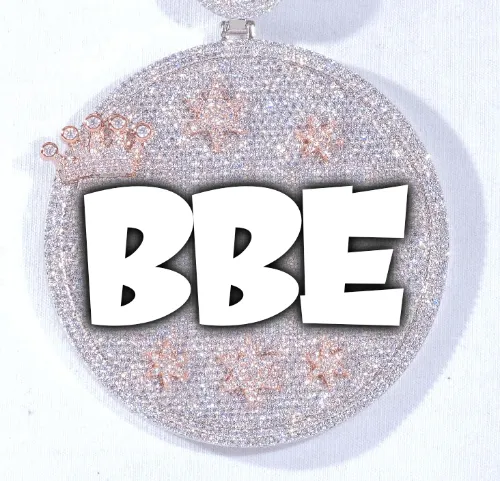 CUSTOM LETTER NECKLACE 3D BIG CROWN DISC sold by The GUU Shop