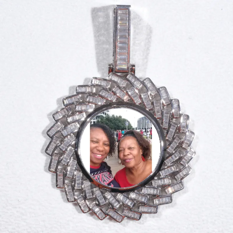 Large 3D Baguette Custom Picture Pendant sold by The GUU Shop