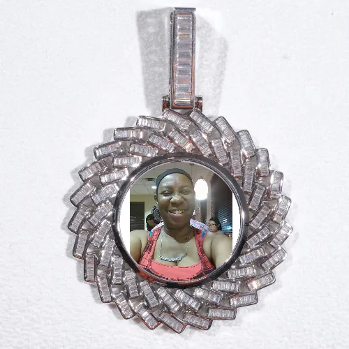 Large 3D Baguette Custom Picture Pendant sold by The GUU Shop