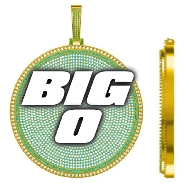 CUSTOM LETTER NECKLACE 3D BIG DISC made by The GUU Shop