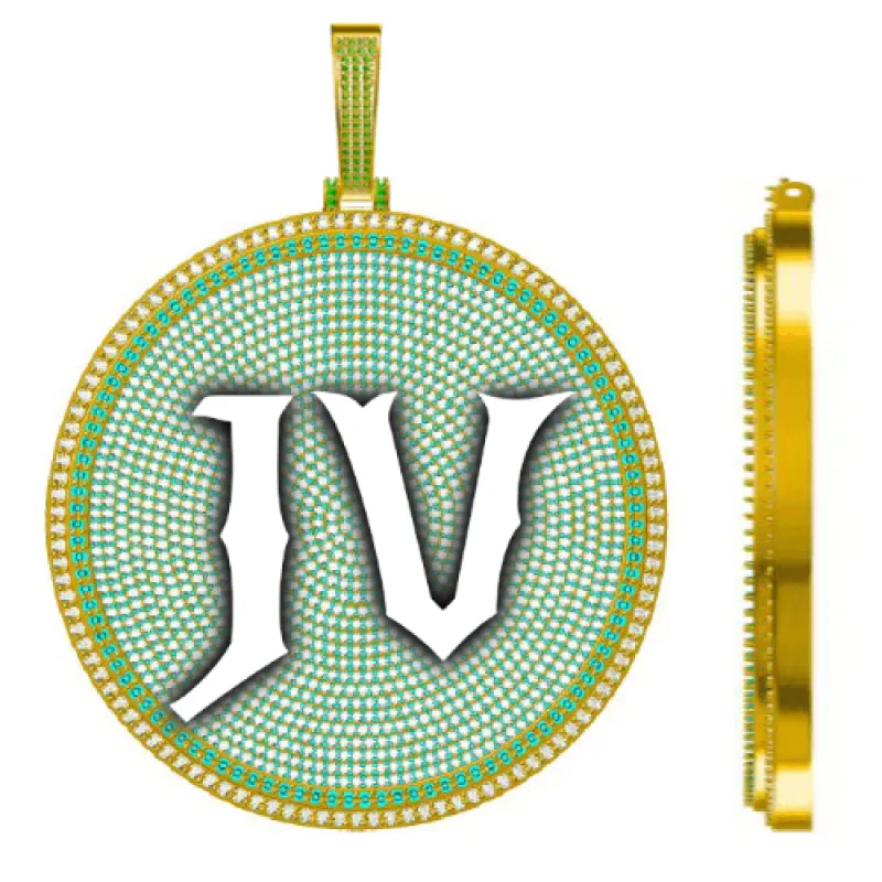 CUSTOM LETTER NECKLACE 3D BIG DISC made by The GUU Shop