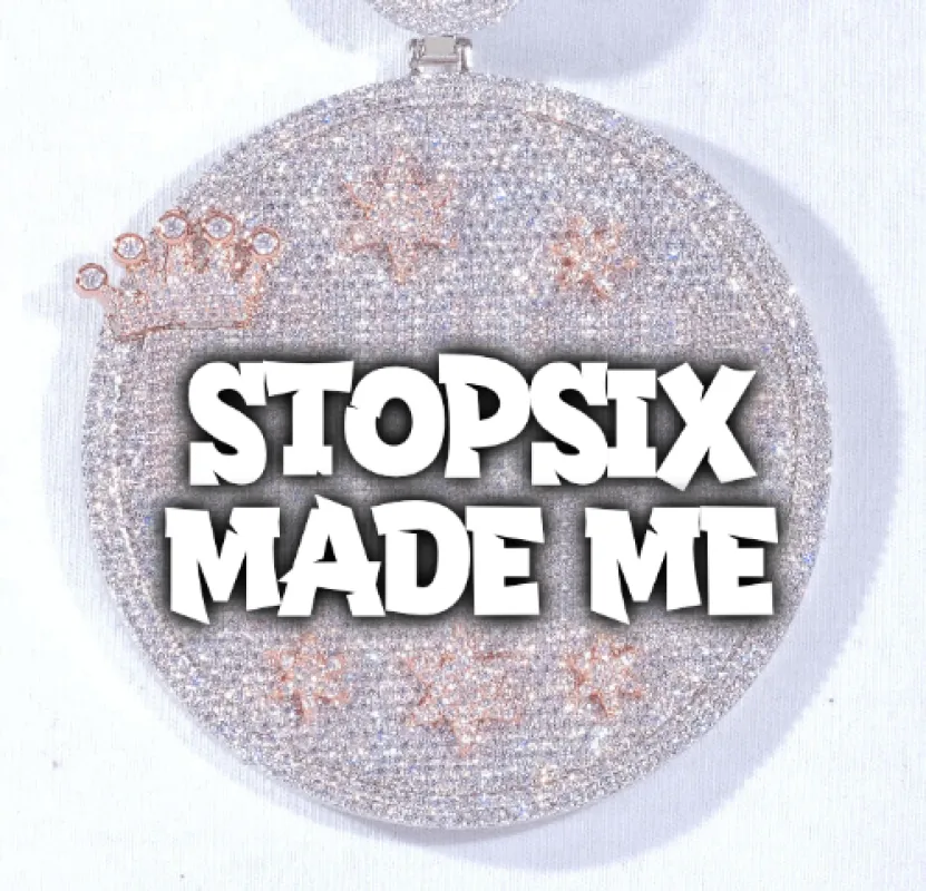 CUSTOM LETTER NECKLACE 3D BIG CROWN DISC made by The GUU Shop