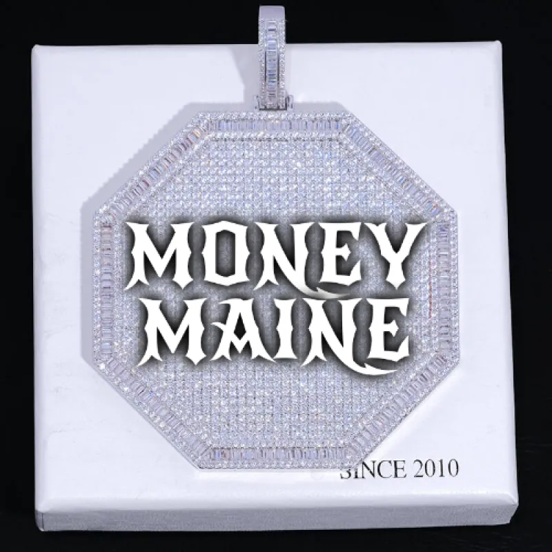 CUSTOM LETTER NECKLACE 3D BIG OCTAGON sold by The GUU Shop