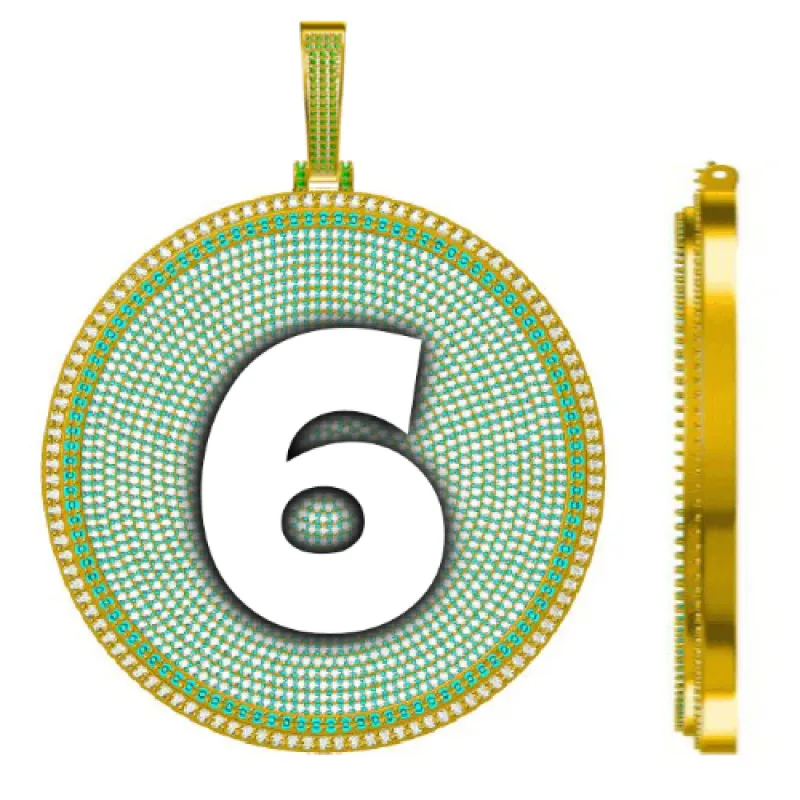 CUSTOM LETTER NECKLACE 3D BIG DISC made by The GUU Shop