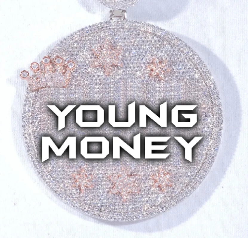 CUSTOM LETTER NECKLACE 3D BIG CROWN DISC made by The GUU Shop