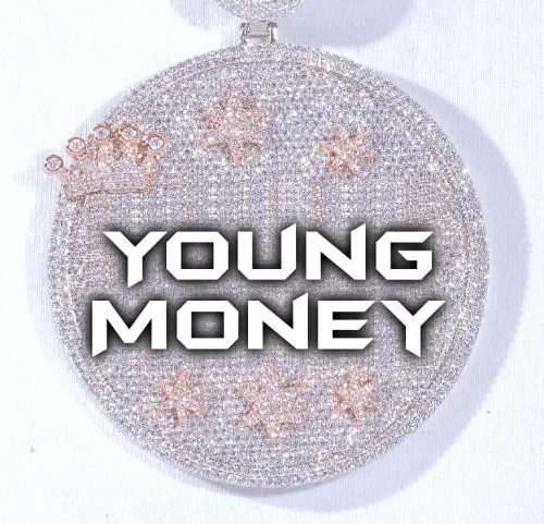 CUSTOM LETTER NECKLACE 3D BIG CROWN DISC sold by The GUU Shop