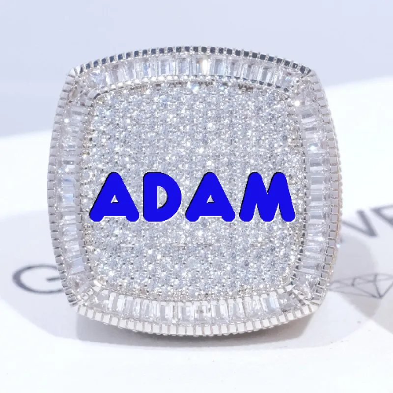 CUSTOM LETTER 3D ICED RING made by The GUU Shop