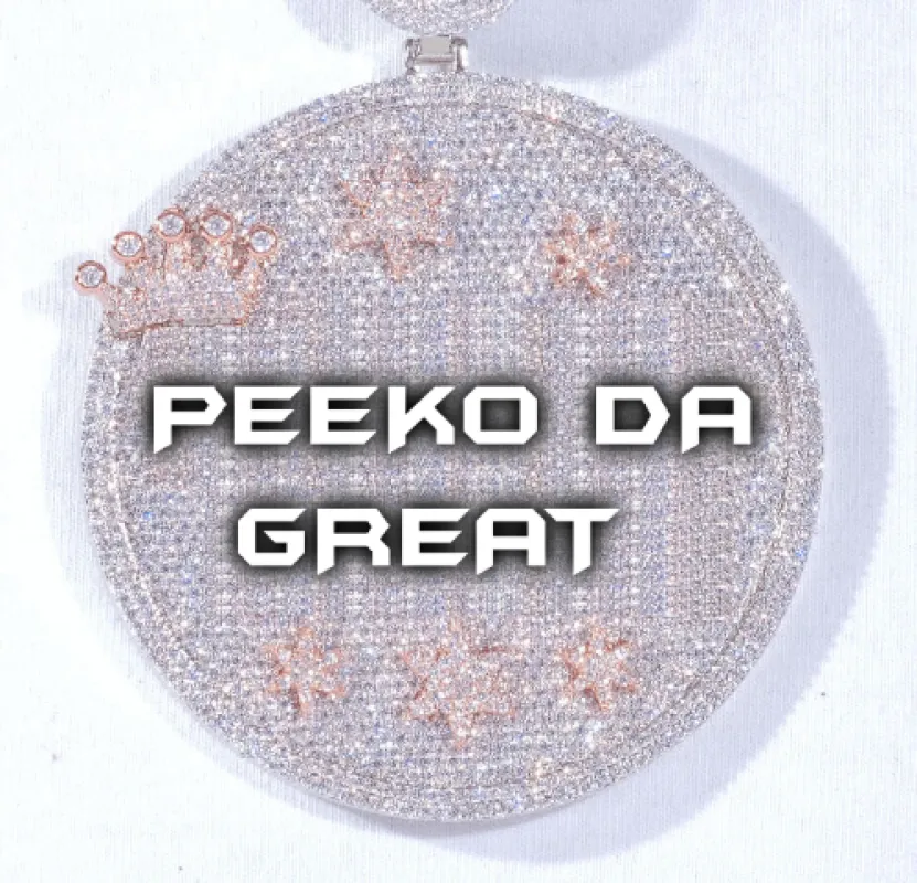 CUSTOM LETTER NECKLACE 3D BIG CROWN DISC made by The GUU Shop