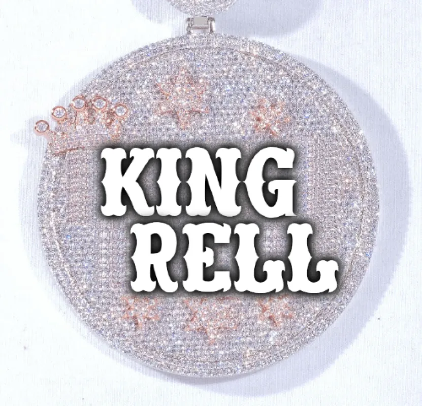 CUSTOM LETTER NECKLACE 3D BIG CROWN DISC made by The GUU Shop