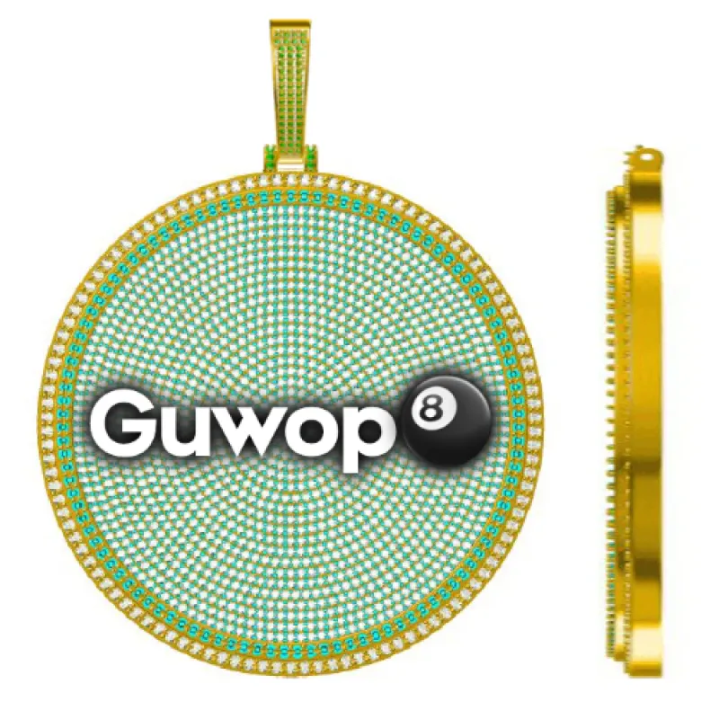 CUSTOM LETTER NECKLACE 3D BIG DISC sold by The GUU Shop