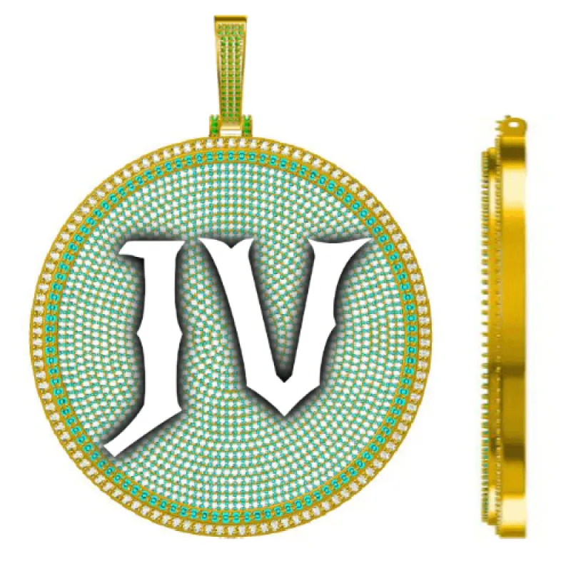 CUSTOM LETTER NECKLACE 3D BIG DISC made by The GUU Shop