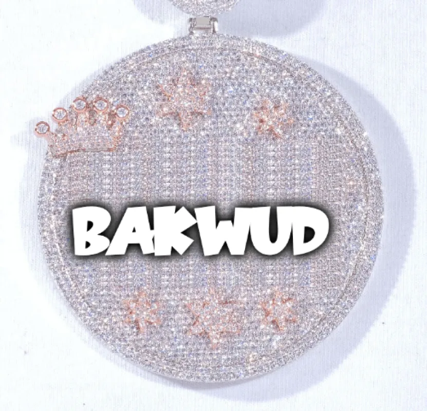 CUSTOM LETTER NECKLACE 3D BIG CROWN DISC made by The GUU Shop