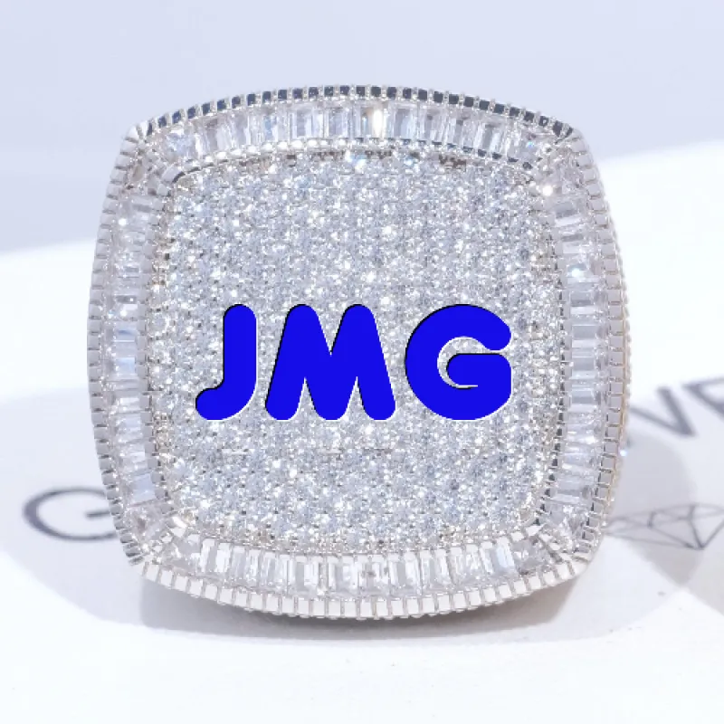 CUSTOM LETTER 3D ICED RING made by The GUU Shop