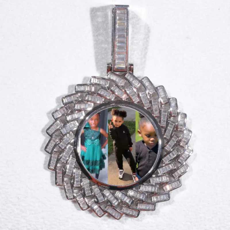 Large 3D Baguette Custom Picture Pendant sold by The GUU Shop