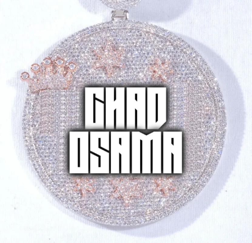 CUSTOM LETTER NECKLACE 3D BIG CROWN DISC made by The GUU Shop