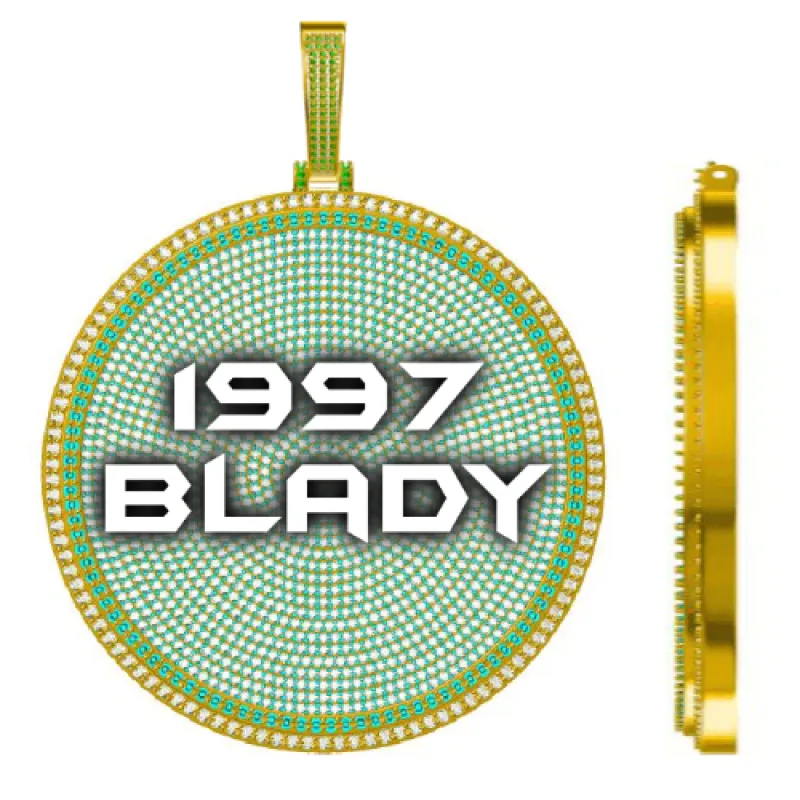 CUSTOM LETTER NECKLACE 3D BIG DISC made by The GUU Shop