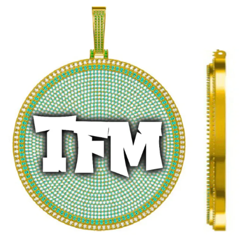 CUSTOM LETTER NECKLACE 3D BIG DISC made by The GUU Shop