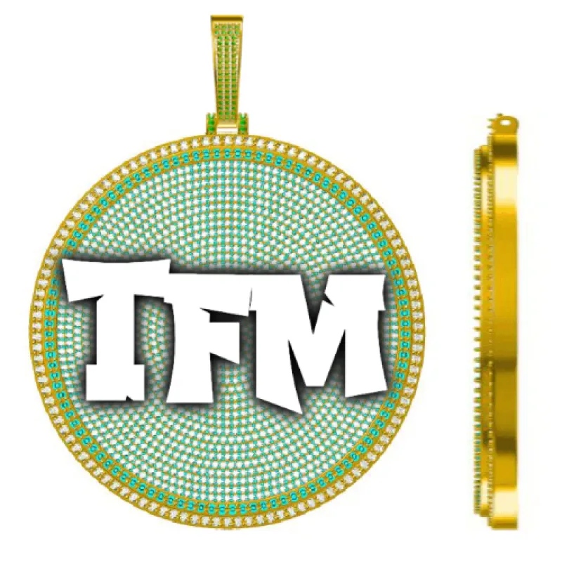 CUSTOM LETTER NECKLACE 3D BIG DISC made by The GUU Shop