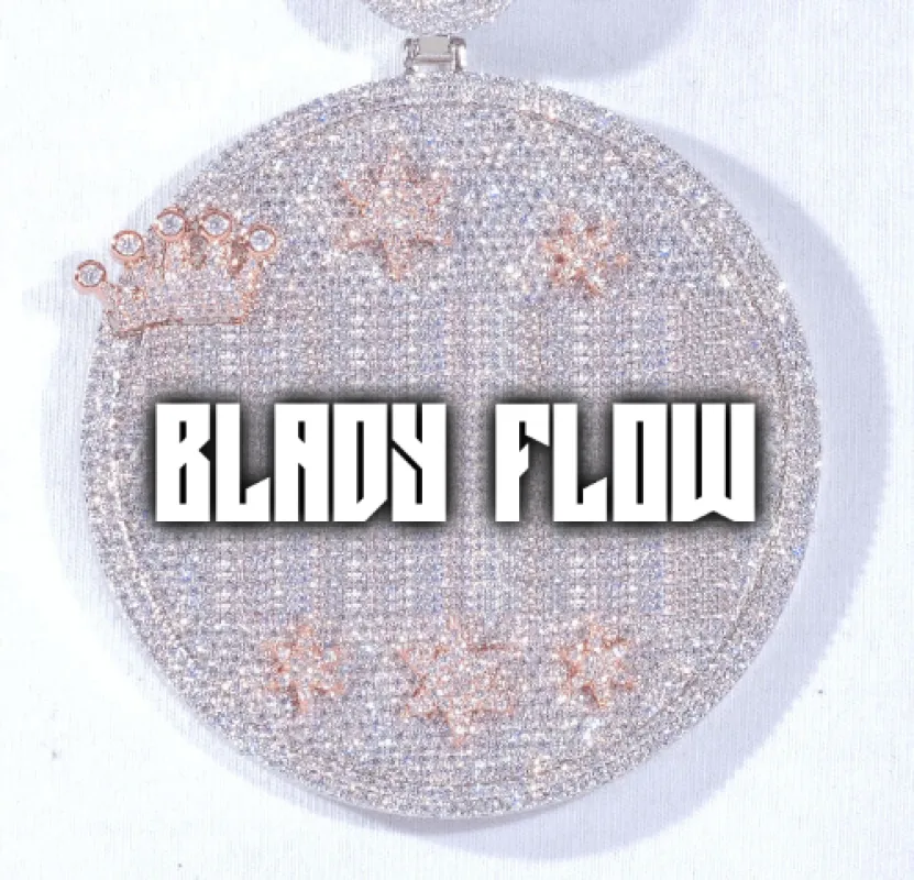 CUSTOM LETTER NECKLACE 3D BIG CROWN DISC sold by The GUU Shop