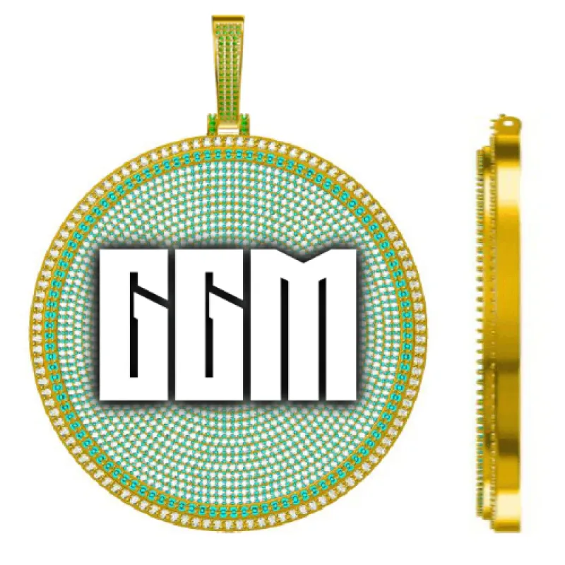 CUSTOM LETTER NECKLACE 3D BIG DISC made by The GUU Shop