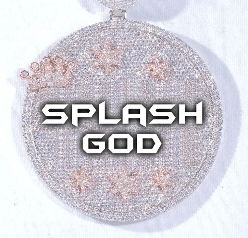 CUSTOM LETTER NECKLACE 3D BIG CROWN DISC sold by The GUU Shop