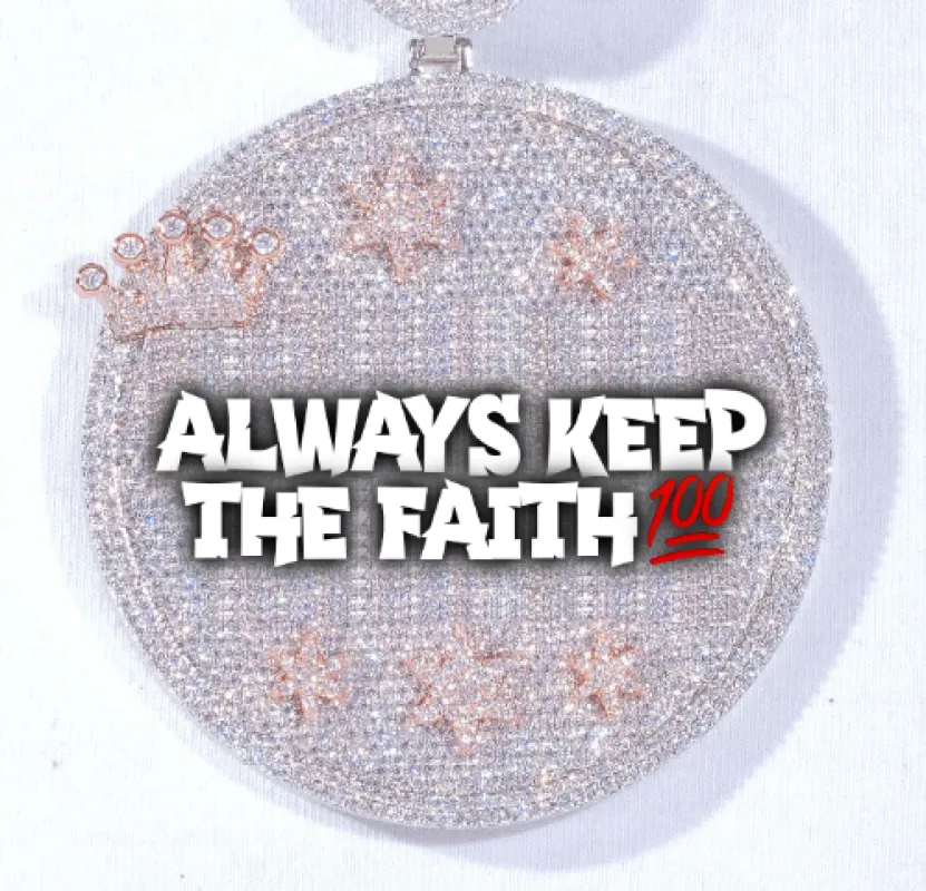 CUSTOM LETTER NECKLACE 3D BIG CROWN DISC sold by The GUU Shop