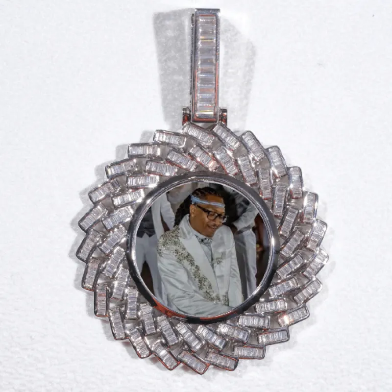 Large 3D Baguette Custom Picture Pendant sold by The GUU Shop