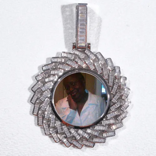 Large 3D Baguette Custom Picture Pendant sold by The GUU Shop