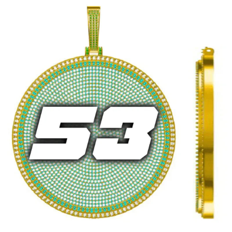 CUSTOM LETTER NECKLACE 3D BIG DISC sold by The GUU Shop