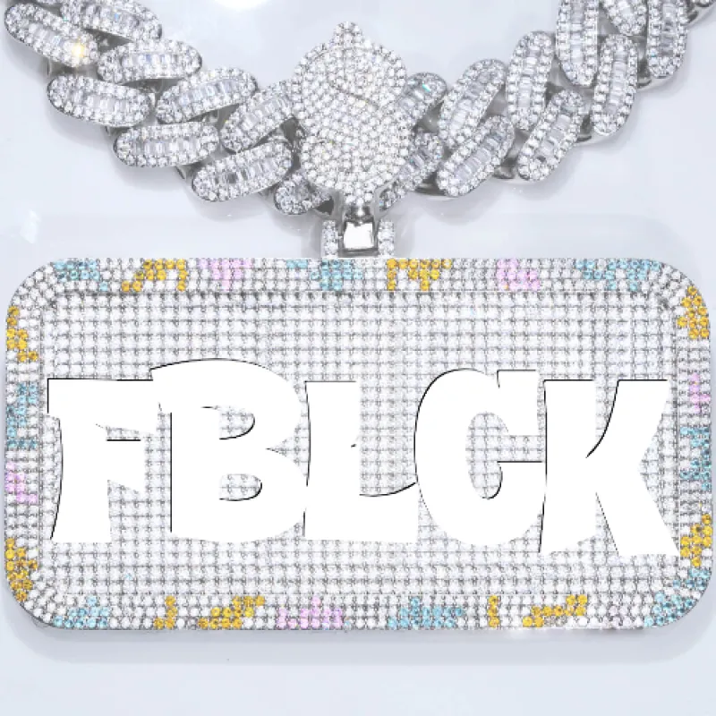 CUSTOM LETTER NECKLACE 3D COLORFUL SQUARE made by The GUU Shop