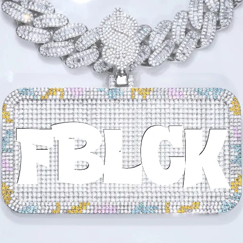 CUSTOM LETTER NECKLACE 3D COLORFUL SQUARE sold by The GUU Shop