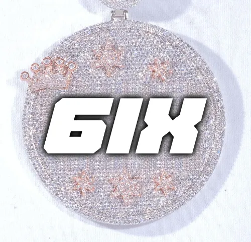 CUSTOM LETTER NECKLACE 3D BIG CROWN DISC sold by The GUU Shop