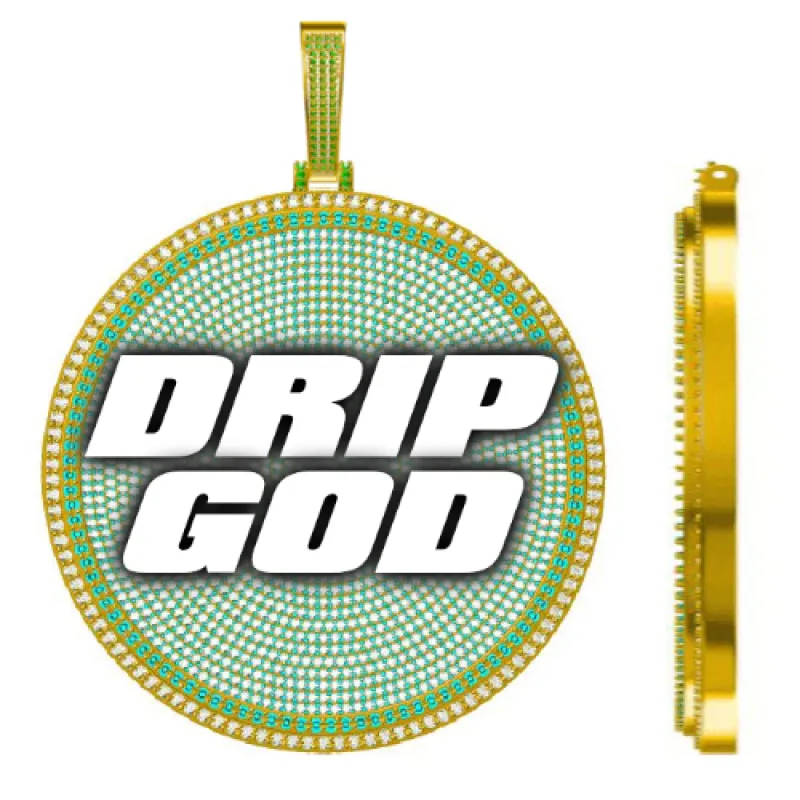 CUSTOM LETTER NECKLACE 3D BIG DISC made by The GUU Shop