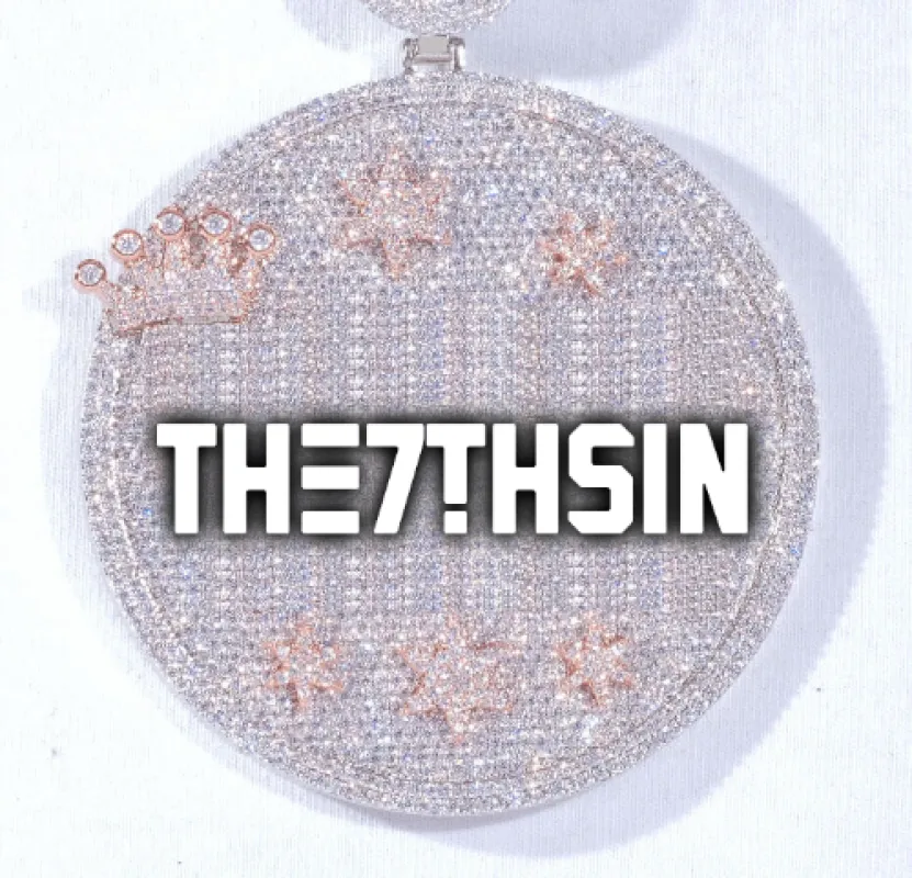 CUSTOM LETTER NECKLACE 3D BIG CROWN DISC made by The GUU Shop