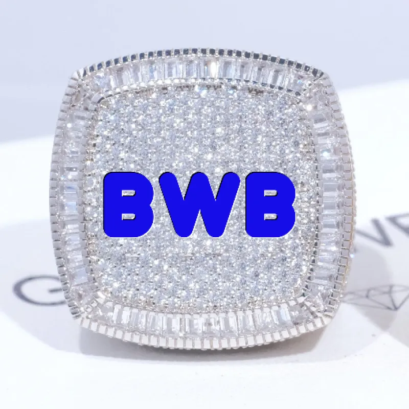 CUSTOM LETTER 3D ICED RING made by The GUU Shop