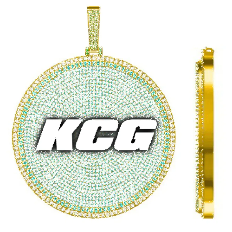 CUSTOM LETTER NECKLACE 3D BIG DISC sold by The GUU Shop